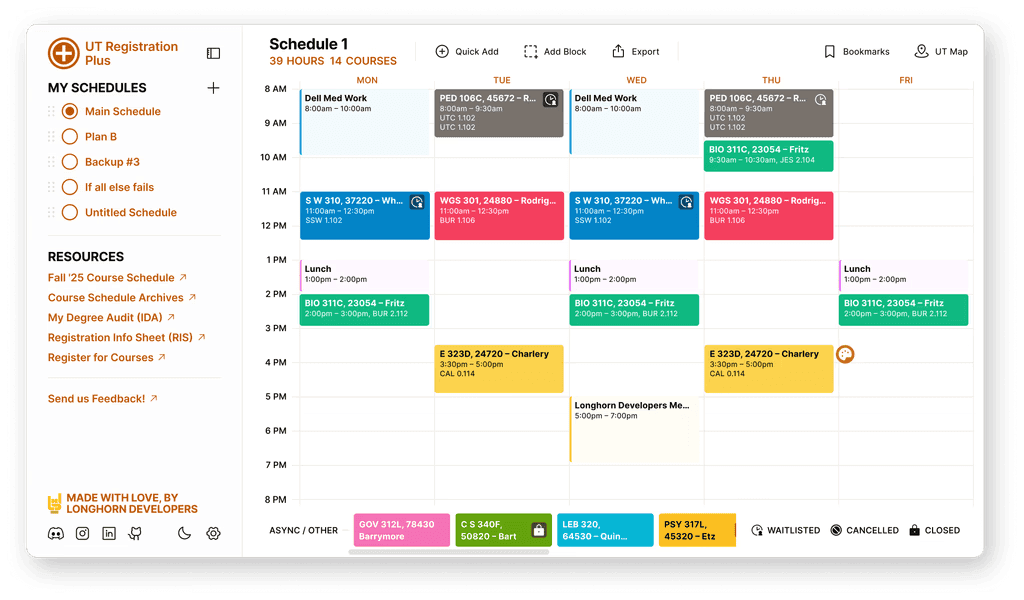 UT Registration Plus